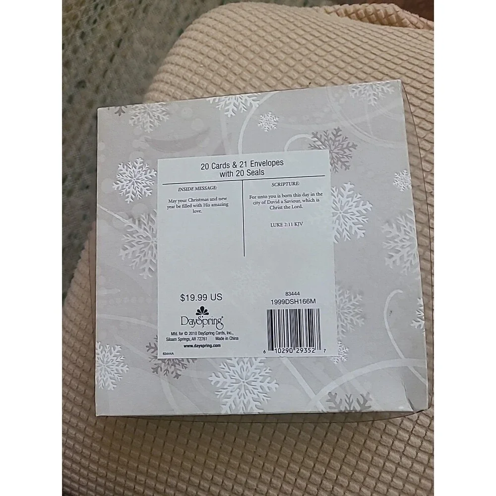 Dayspring 20 Christian Christmas Cards Love And Christmas, Silver Trim